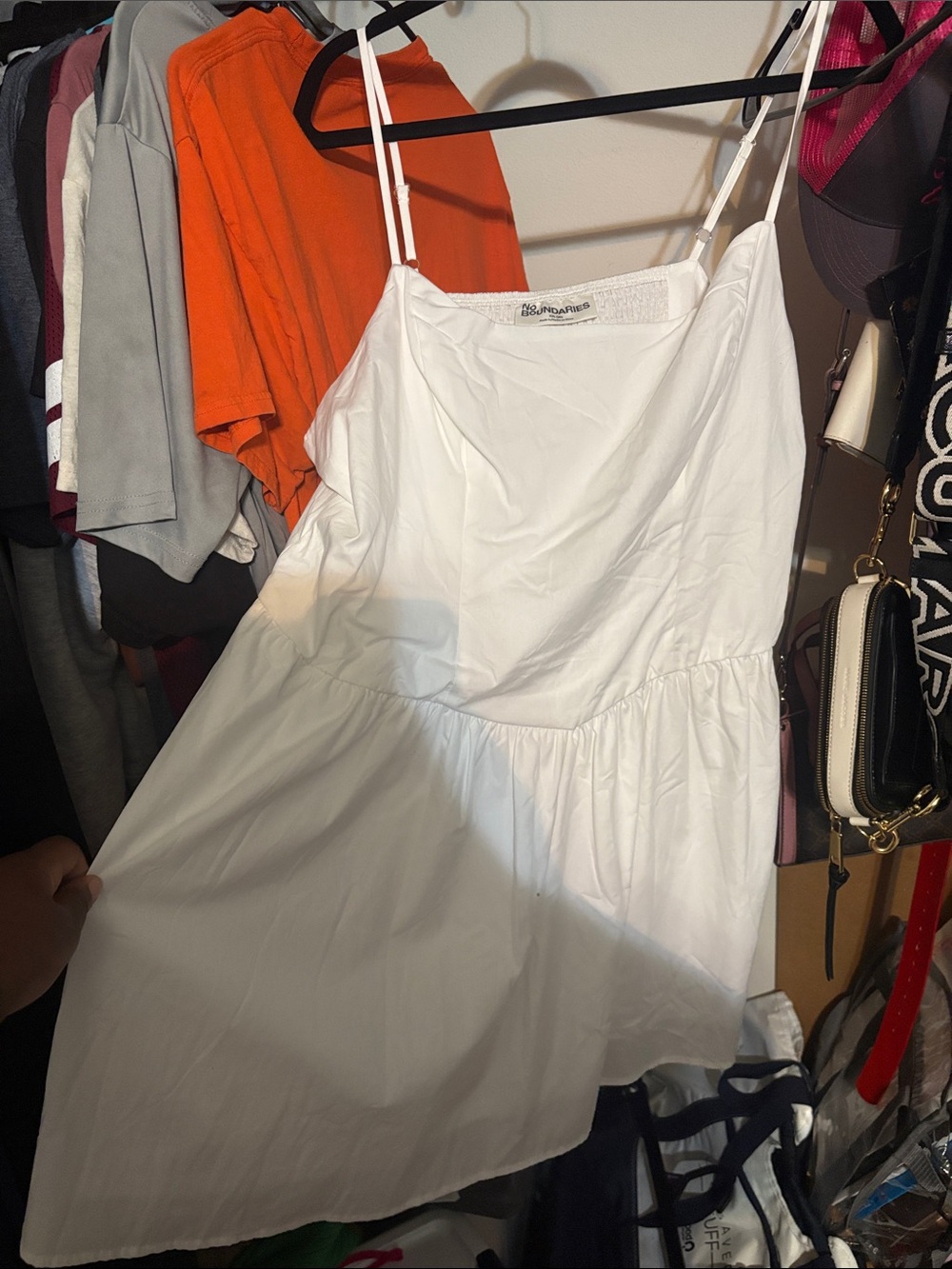 bp White Spaghetti-Strap Mini Dress